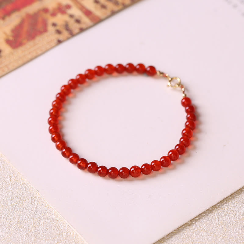 Small Red Agate Ultra-thin Beads Calm Bracelet