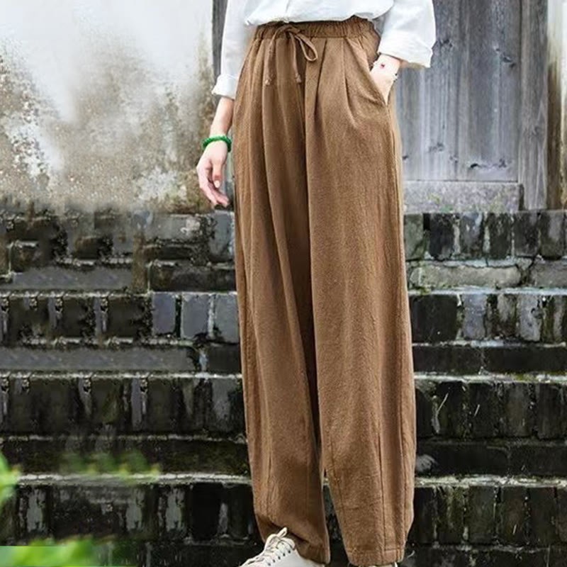 Plain Cotton Yoga Gym Women's Pants