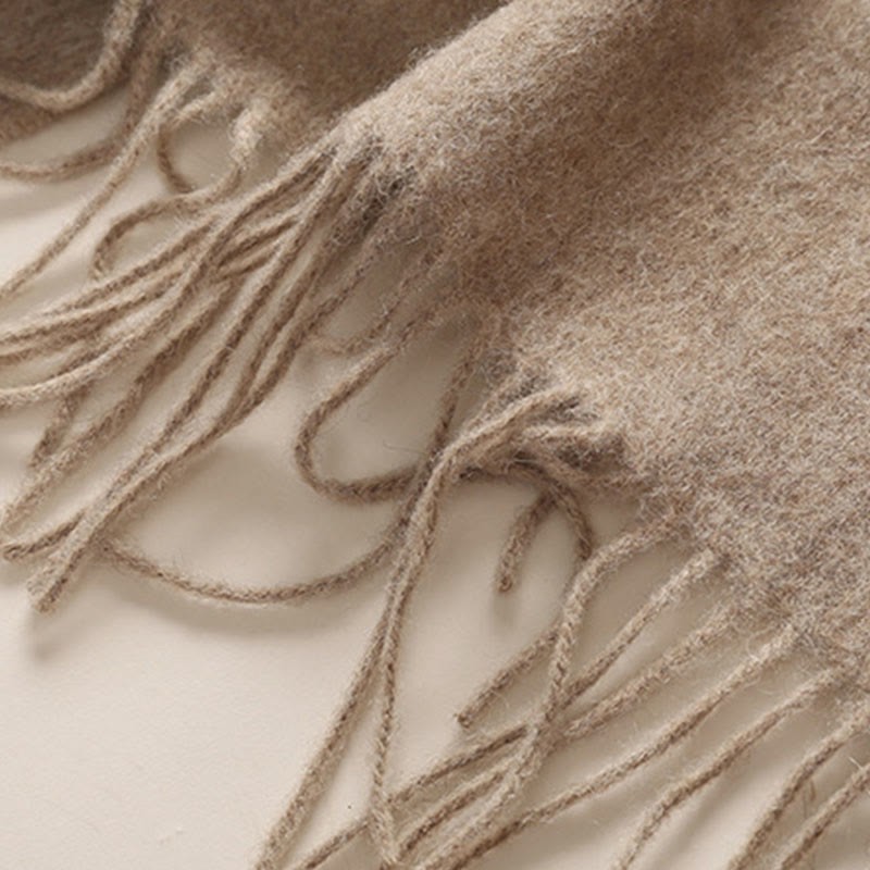 Wool Shawl Lotus Leaf Embroidery Tassel Winter Cozy Travel Scarf Wrap