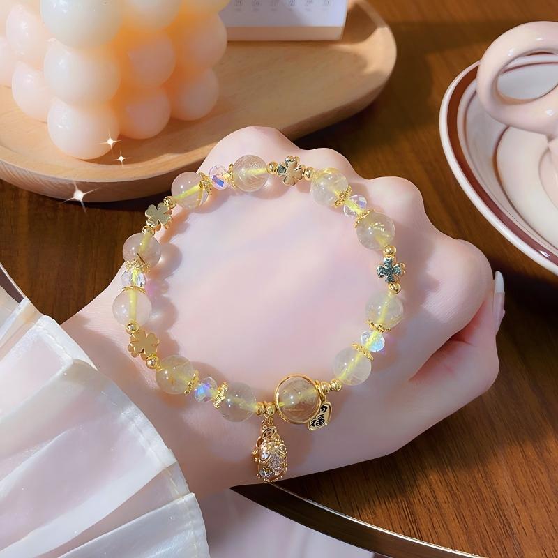 2025 Natural Citrine Pixiu Bracelet｜Wealth & Career Protection｜Rutilated Quartz for Luck｜Feng Shui Jewelry｜Customizable