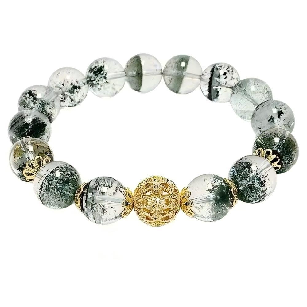 Ancient green ghost crystal hydrangea bracelet to attract wealth and anti-villain Wang career marriage fortune fortune feng shui amulet