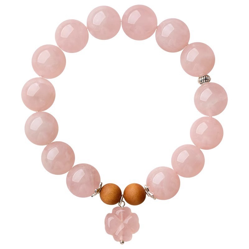 【Peach Blossom Luck Charm】Natural Rose Quartz Bracelet for Women - Premium-Quality Beaded Bracelet to Attract Romance and Marriage Perfect Gift for Best Friends Luck-Enhancing Jewelry to Ward Off Enemies