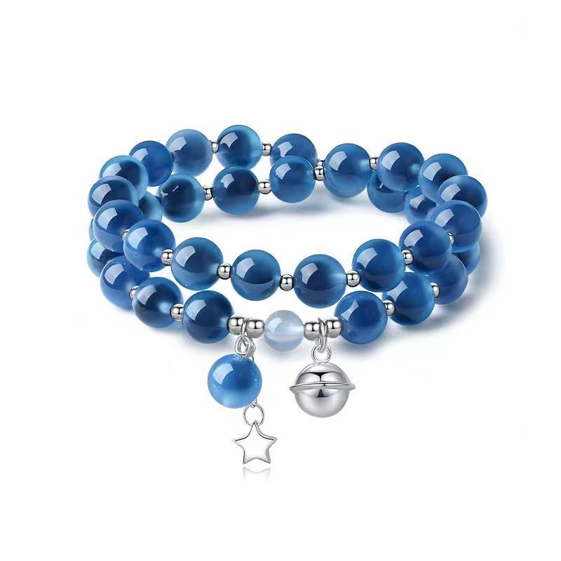 Starry Wishes｜Instagram-Style Double-Layer Star Bell Bracelet for Women Niche Design BFF Bracelet Fresh Sweet Girl Accessories