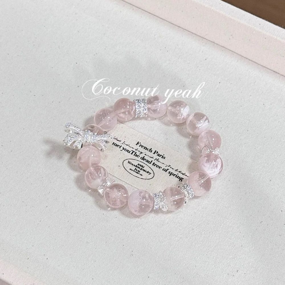 【Fairy's Choice】Natural Pink Quartz Bracelet for Women Luxurious Crystal Bracelet Attracts Good Fortune Romance Enhances Love Marriage Protects Against Malicious Influences Energy-Infused Jewelry
