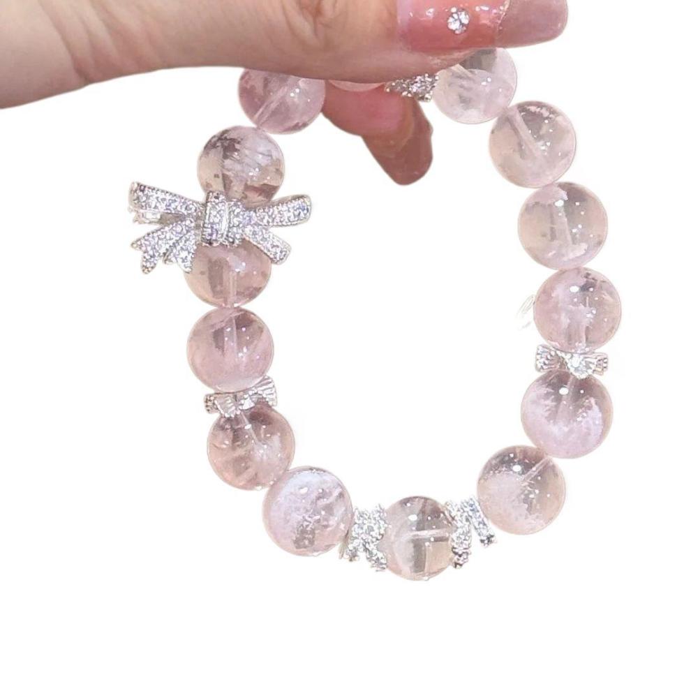 【Fairy's Choice】Natural Pink Quartz Bracelet for Women Luxurious Crystal Bracelet Attracts Good Fortune Romance Enhances Love Marriage Protects Against Malicious Influences Energy-Infused Jewelry