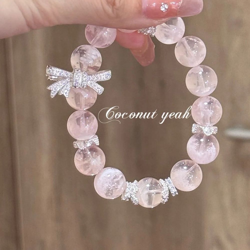 【Fairy's Choice】Natural Pink Quartz Bracelet for Women Luxurious Crystal Bracelet Attracts Good Fortune Romance Enhances Love Marriage Protects Against Malicious Influences Energy-Infused Jewelry