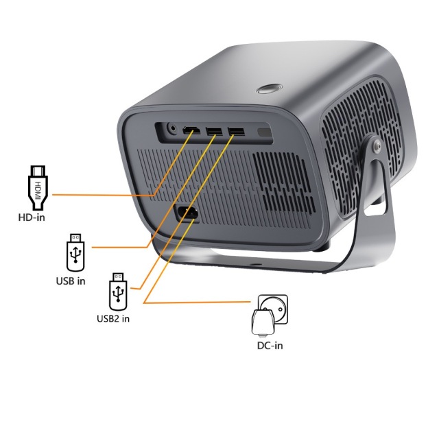 Portable A10 Projector  4K Amlogic T950S Android 13 1280x720P Resolution LCD Projector