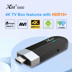 X98 S500 TV STICK  Android 11.0 Smart TV Box Amlogic S905Y4 2.4G/5G WiFi 4K  BT Set Top Box Media Player X98S500