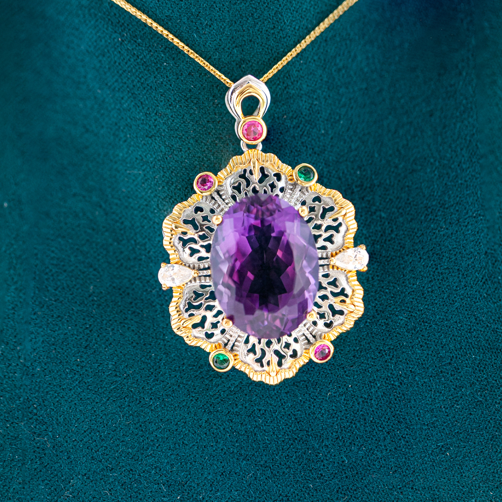 乌拉圭紫水晶吊坠