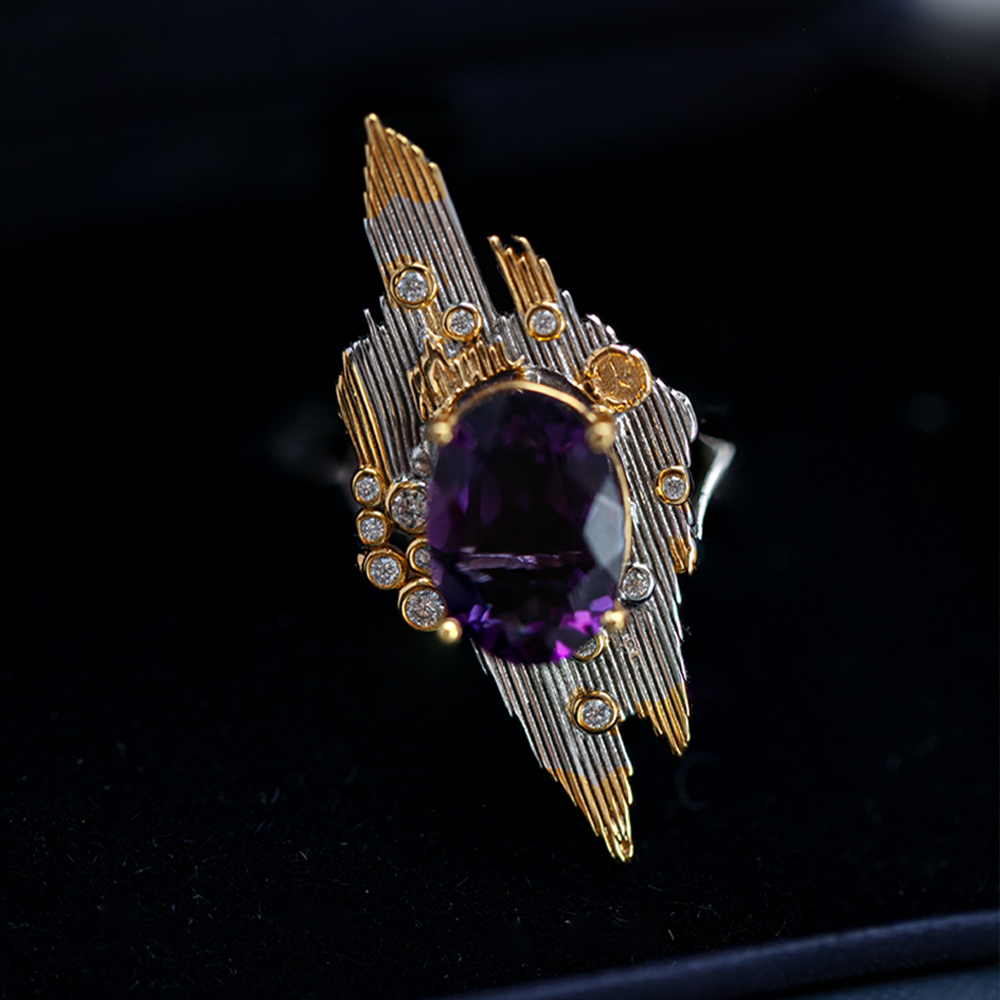 乌拉圭紫水晶戒指