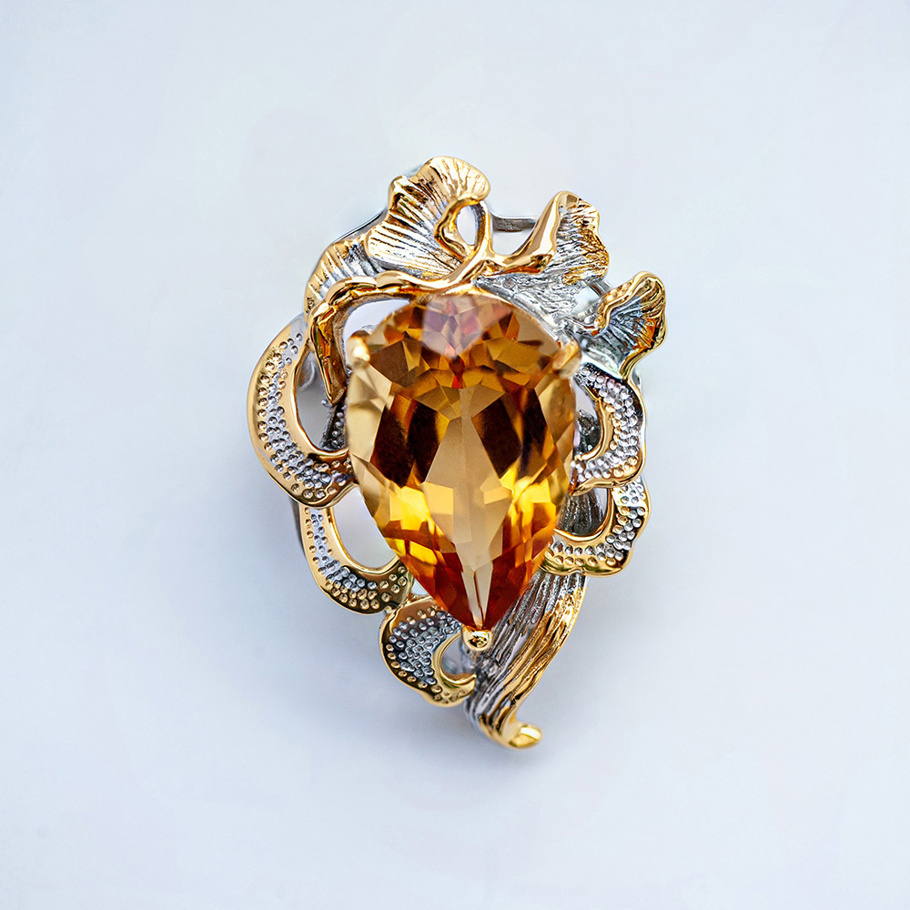 黄水晶两用款吊坠