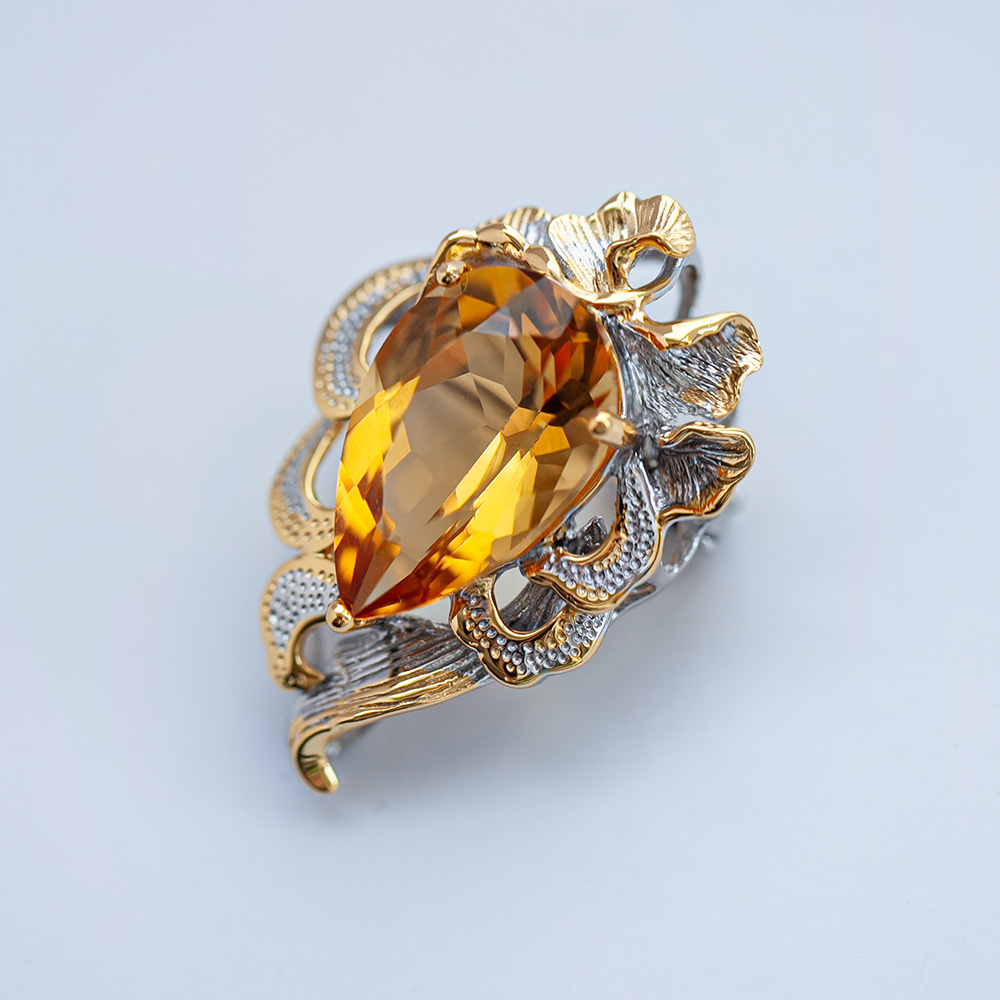 黄水晶两用款吊坠