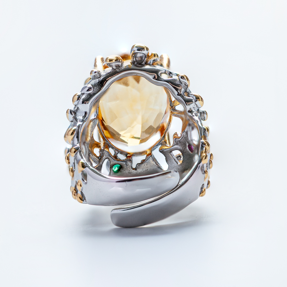 巴西黄水晶戒指