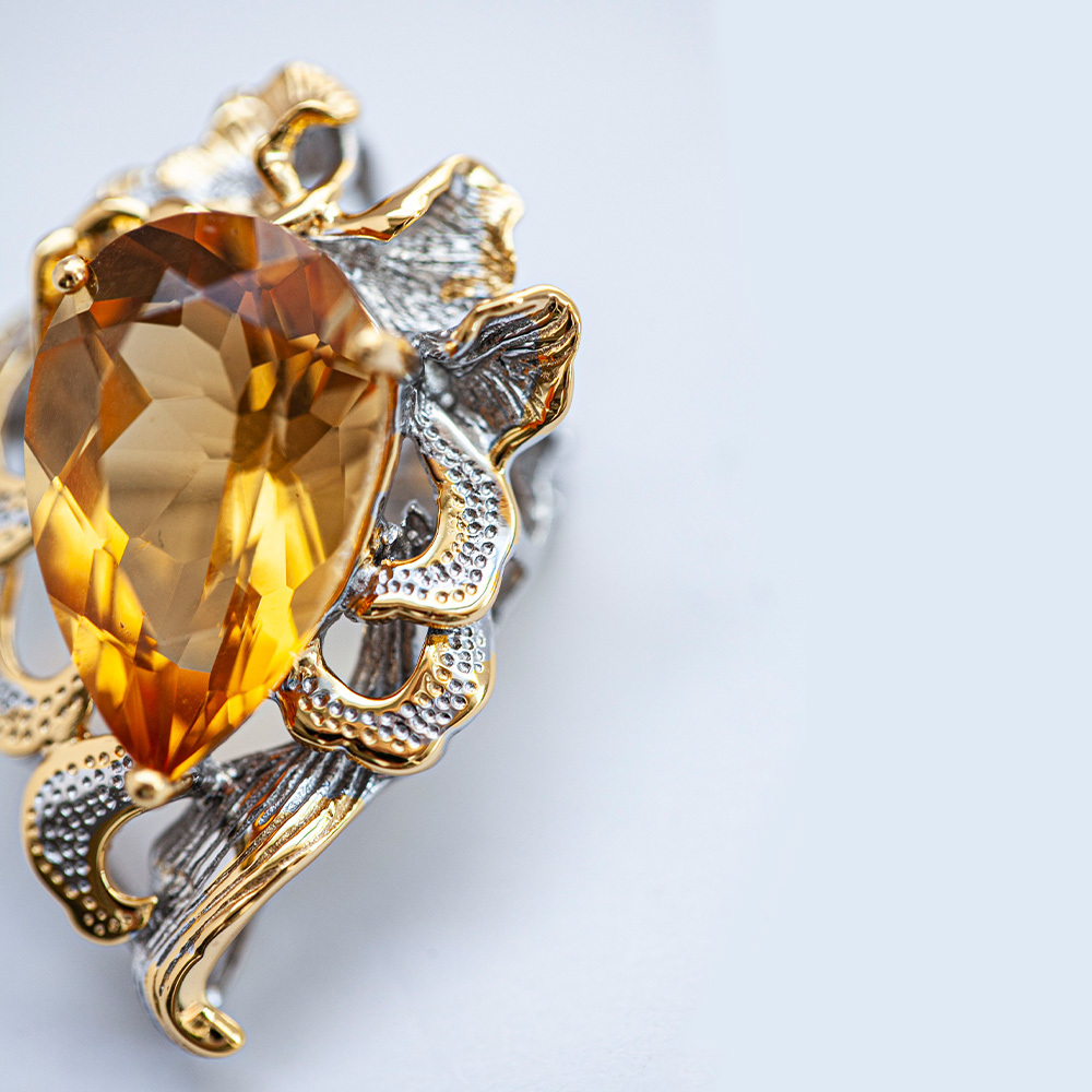 黄水晶两用款吊坠