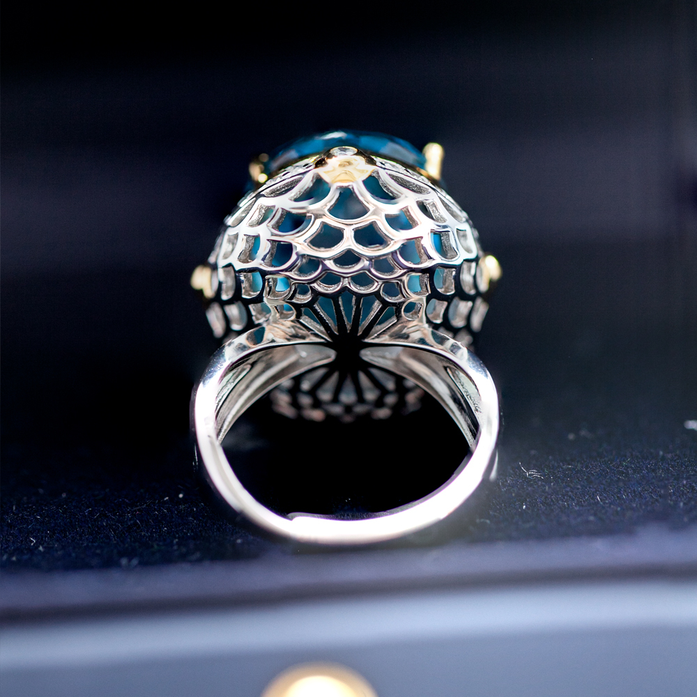 瑞士蓝托帕石戒指