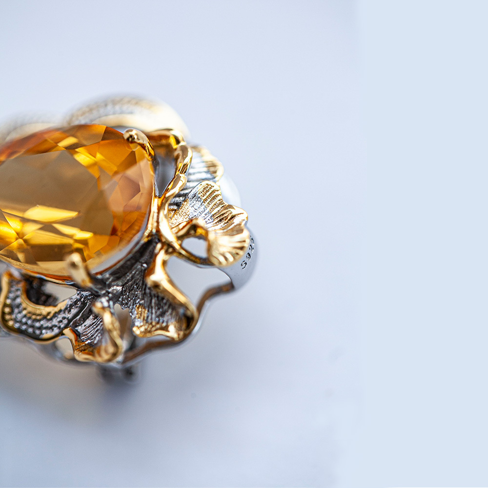 黄水晶两用款吊坠