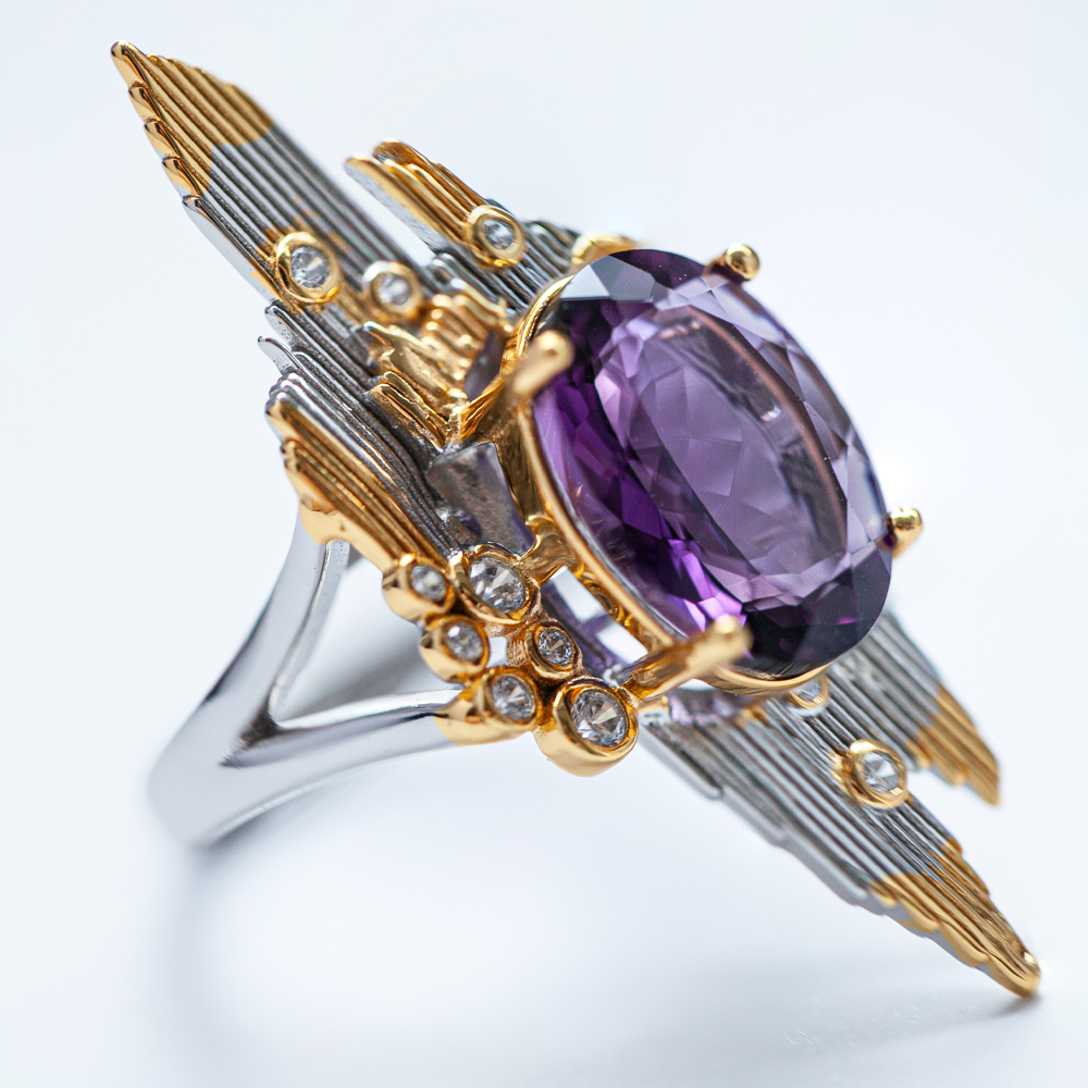 乌拉圭紫水晶戒指