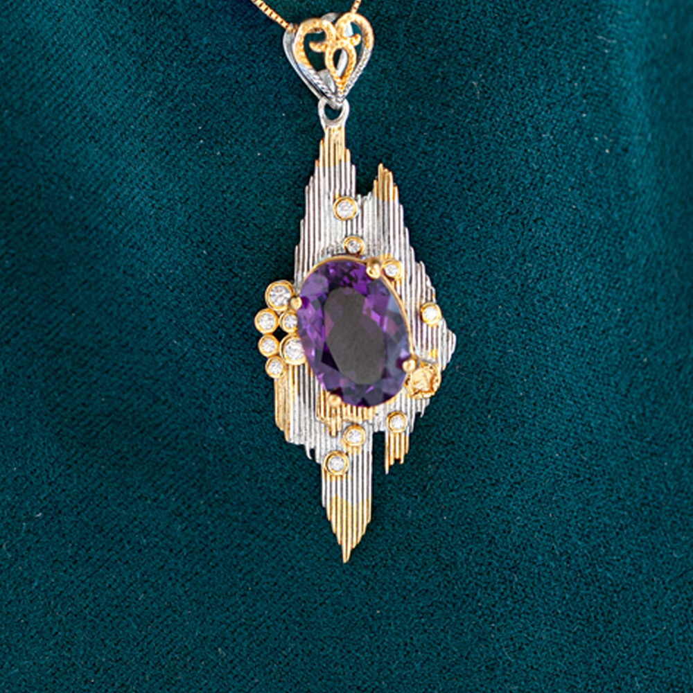 乌拉圭紫水晶吊坠