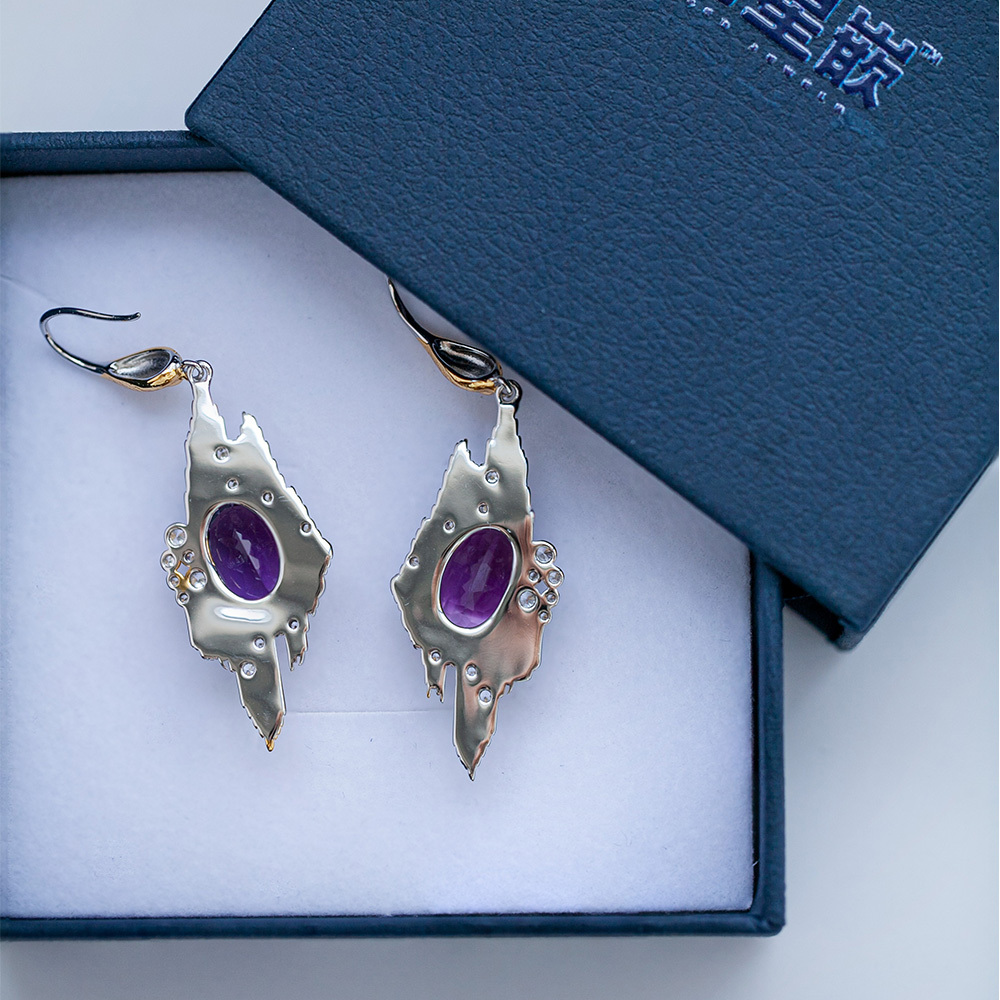 紫水晶耳钩