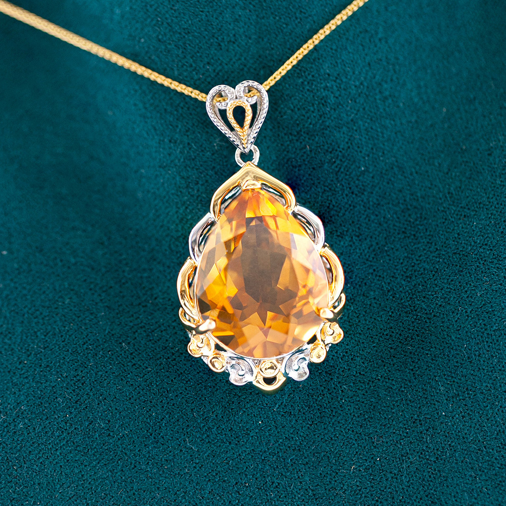 黄水晶吊坠