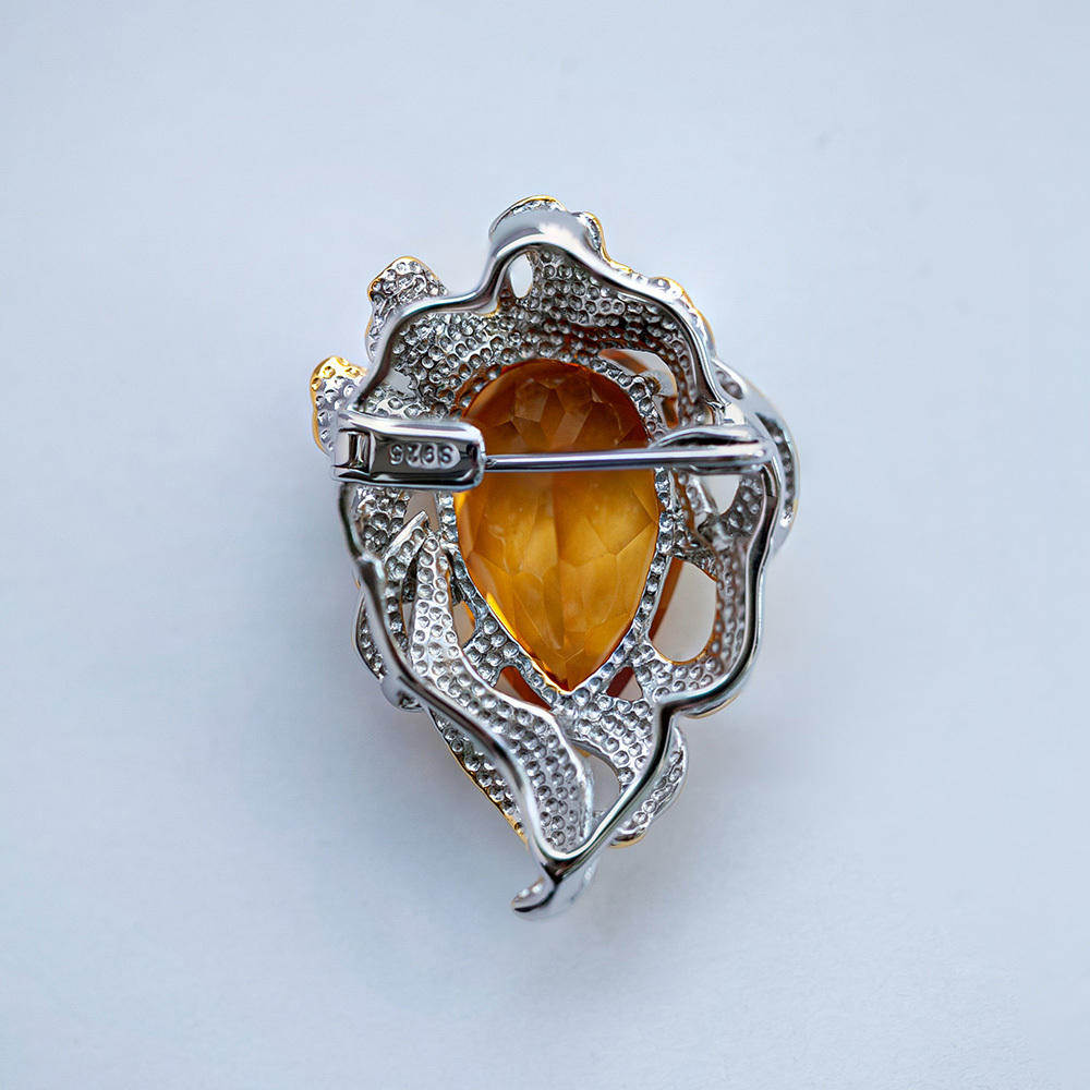 黄水晶两用款吊坠