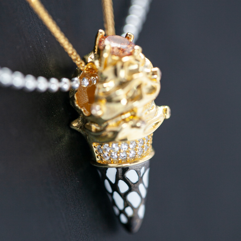 DIY设计款甜筒造型S925银吊坠