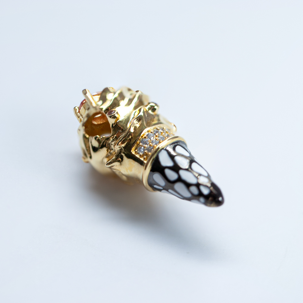 DIY设计款甜筒造型S925银吊坠