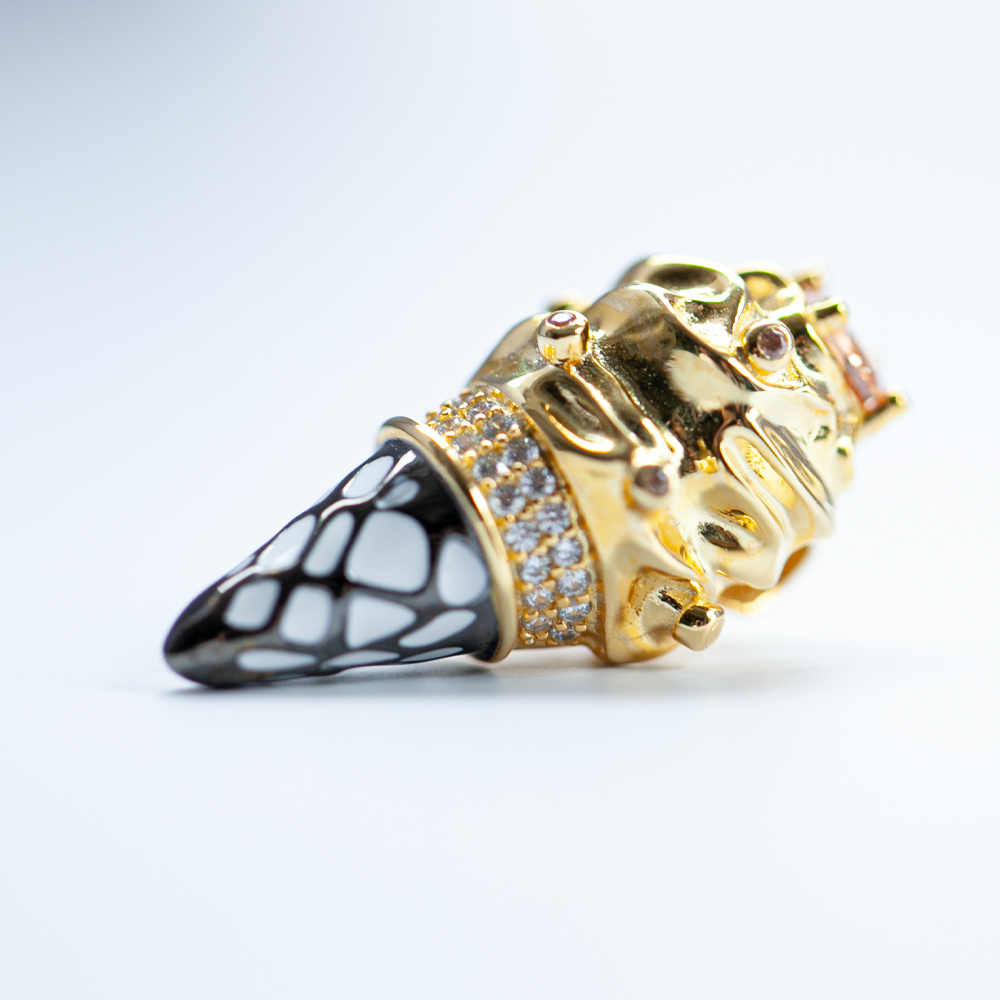 DIY设计款甜筒造型S925银吊坠