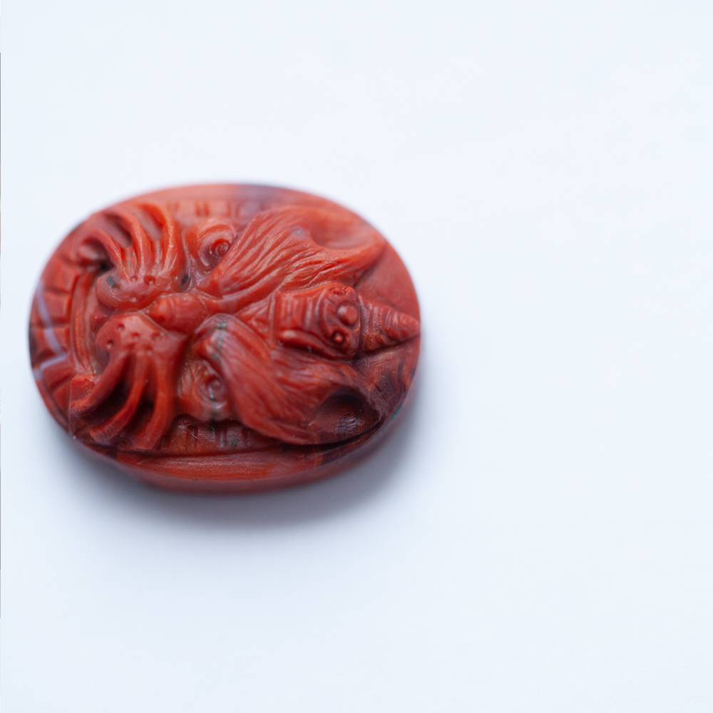 南红雕刻件面具