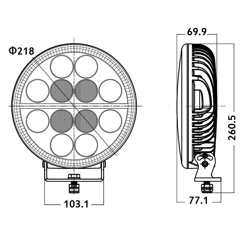 8.5" 180W LED Driving Light With position light,9 inch round 180W LED Driving light with DRL、position light,NSSC LIGHTING