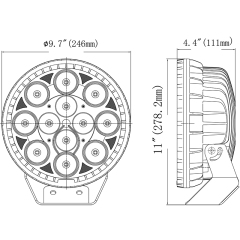 9.7" 120W LED Driving Light with DRL,9 inch round heavy duty 120W LED Driving light with DRL,NSSC LIGHTING