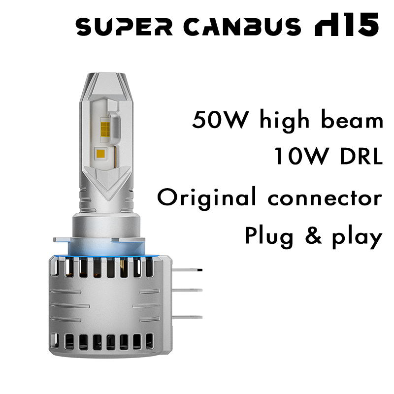 X9 H15 50W high beam +10W DRL high power plug & play LED headlight bulb,High power plug and play 50W high beam and 10W DRL CANBUS error free LED headlight bulb X9 H15,NSSC LIGHTING
