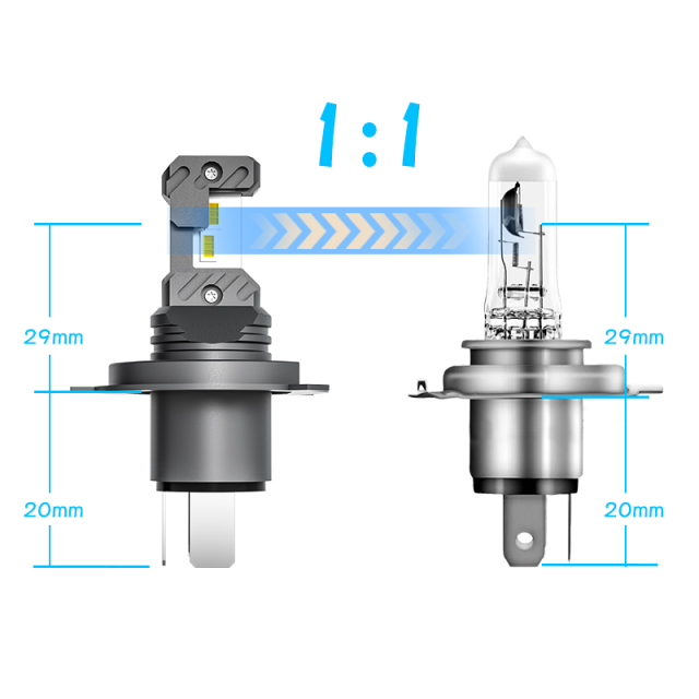 NHC H4 H19 All in one 1:1 size plug & play LED headlight bulb,All in one 1:1 size designed plug and play LED headlight bulb NHC H4 H19,NSSC LIGHTING