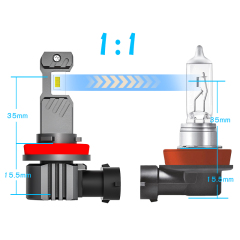 NHC H11 All in one 1:1 size plug & play LED headlight bulb,All in one 1:1 size designed plug and play LED headlight bulb NHC H11,NSSC LIGHTING