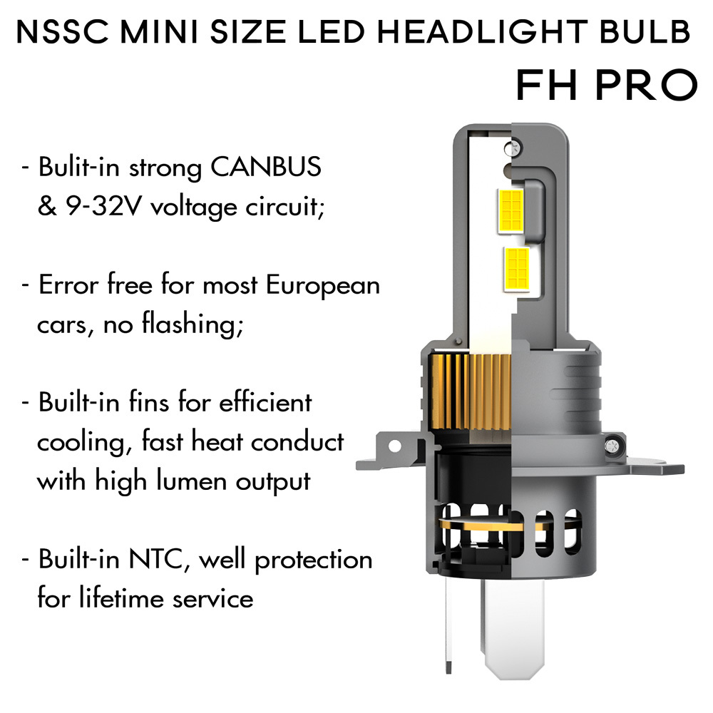 Ultra-Bright FH PRO CANBUS H1 LED Headlight – 12V/24V, Plug & Play, No Glare,Ultra-Bright FH PRO CANBUS H1 LED Headlight – 12V/24V, Plug & Play, No Glare,NSSC LIGHTING