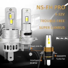 Trouble-Free CANBUS LED Headlight Bulb: FH PRO H4 H19 Silver, 12V/24V for All Vehicles,Trouble-Free CANBUS FH PRO H4 H19 Silver LED Headlight Bulb – 12V/24V, High Brightness for Cars & Trucks,NSSC LIGHTING