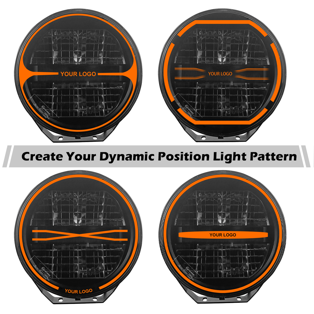 N9Y-LT create 9 inch LED auxiliary light with custom-made position light pattern & strobe light,N9Y-Creative Series: 9" Customizable LED Auxiliary Light with Personalized Design & Driving Beam,NSSC LIGHTING