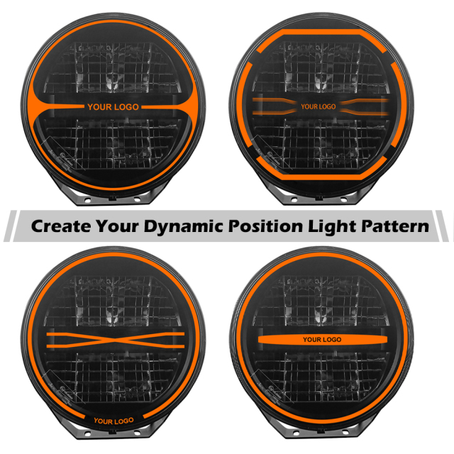 N9Y-LT create 9 inch LED auxiliary light with custom-made position light pattern & strobe light,N9Y-Creative Series: 9" Customizable LED Auxiliary Light with Personalized Design & Driving Beam,NSSC LIGHTING