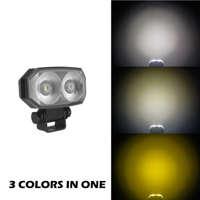 3‑Color Ultra Wide Flood LED Work Lamp | WL-02T – 12W, IP68, 9‑50V DC, Ideal for Trucks & Machinery,12W 3-Color LED Work Light IP68 9-50V – for Tractor Truck Machinery WL-02T,NSSC LIGHTING