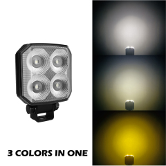 3‑Color Ultra Wide Flood LED Work Lamp | WL-04T – 24W, IP68, 9‑50V DC, Ideal for Trucks & Machinery,24W 3-Color LED Work Light IP68 9-50V – for Tractor Truck Machinery WL-04T,NSSC LIGHTING