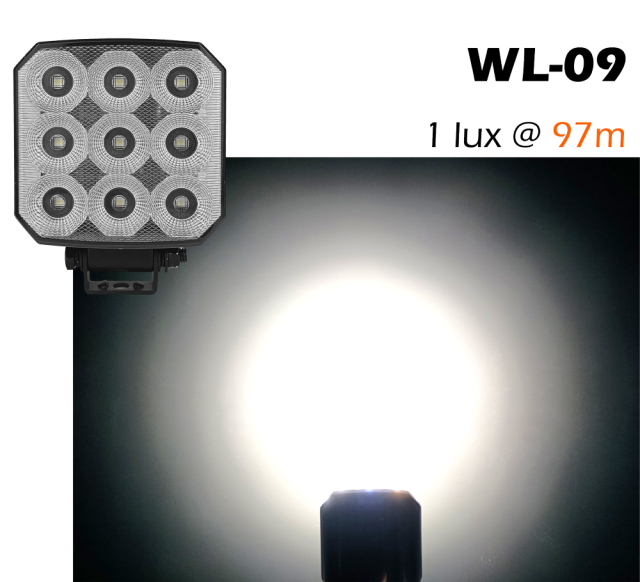 3‑Color Ultra Wide Flood LED Work Lamp | WL-09T – 24W, IP68, 9‑50V DC, Ideal for Trucks & Machinery,50W 3-Color LED Work Light IP68 9-50V – for Tractor Truck Machinery WL-09T,NSSC LIGHTING