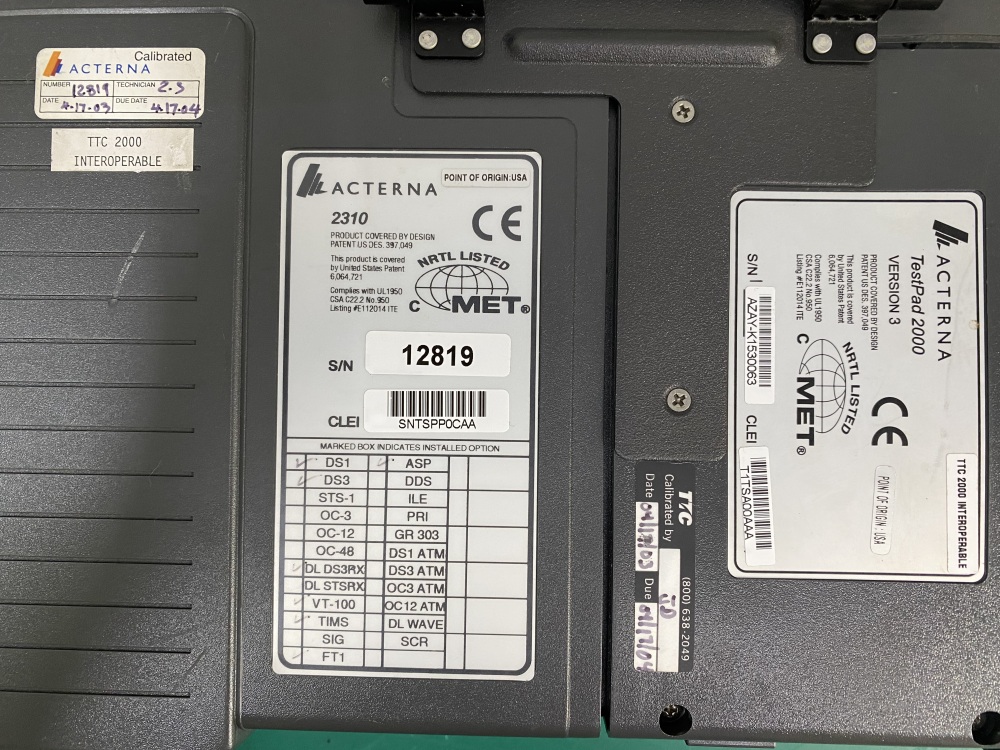 ACTERNA TestPad 2000 T-BERD 2310 Communication and Network Analyzer Pad -2