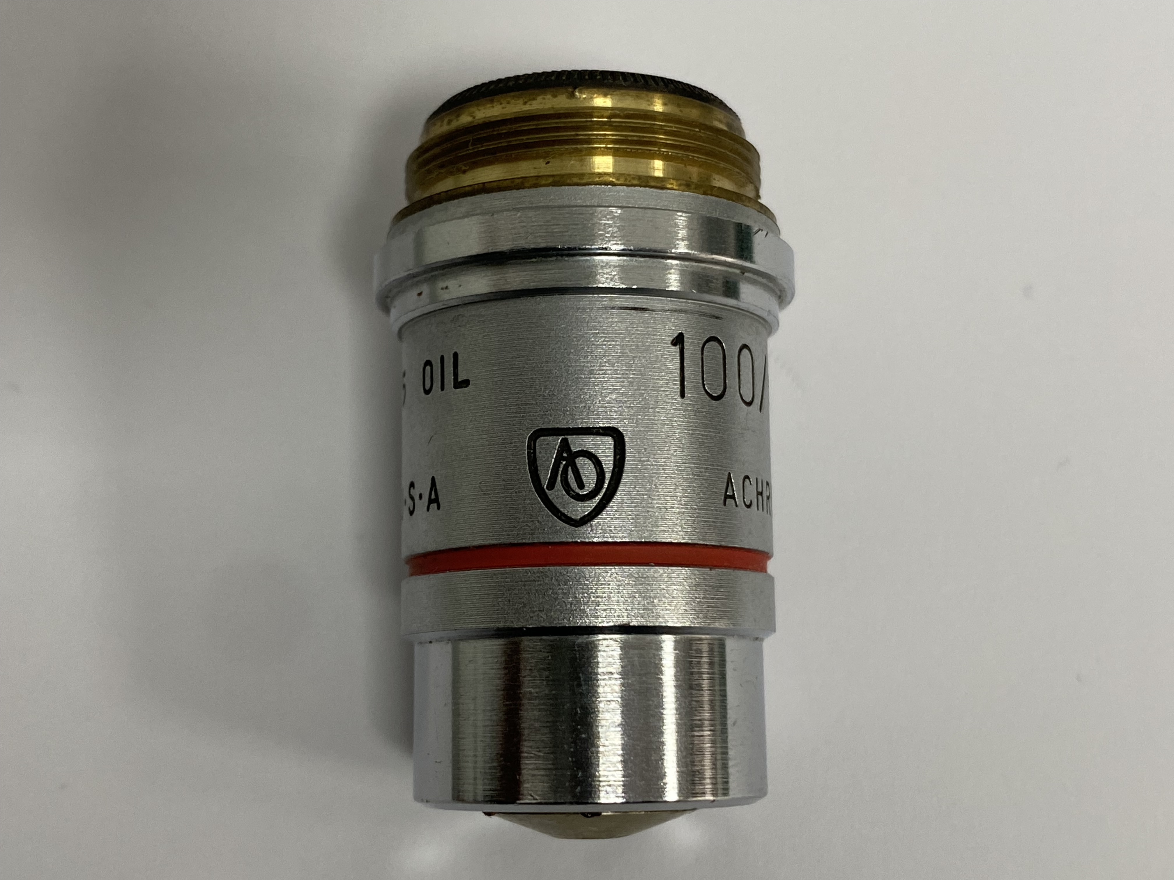 AO ACHROMAT 100/1.25 OIL CAT. 1079 U.S.A Microscope Objectives -3