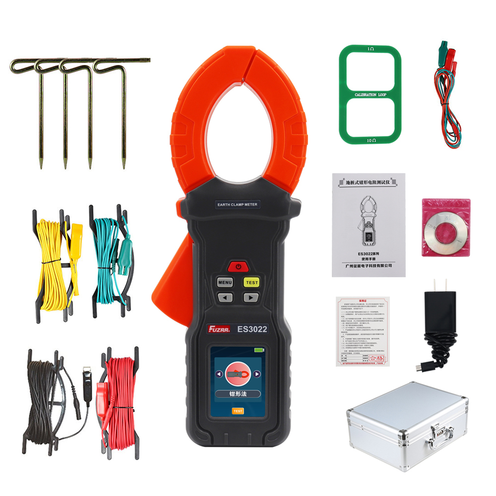 NEW FUZRR ES3022 Series Clamp Earth Resistance Tester