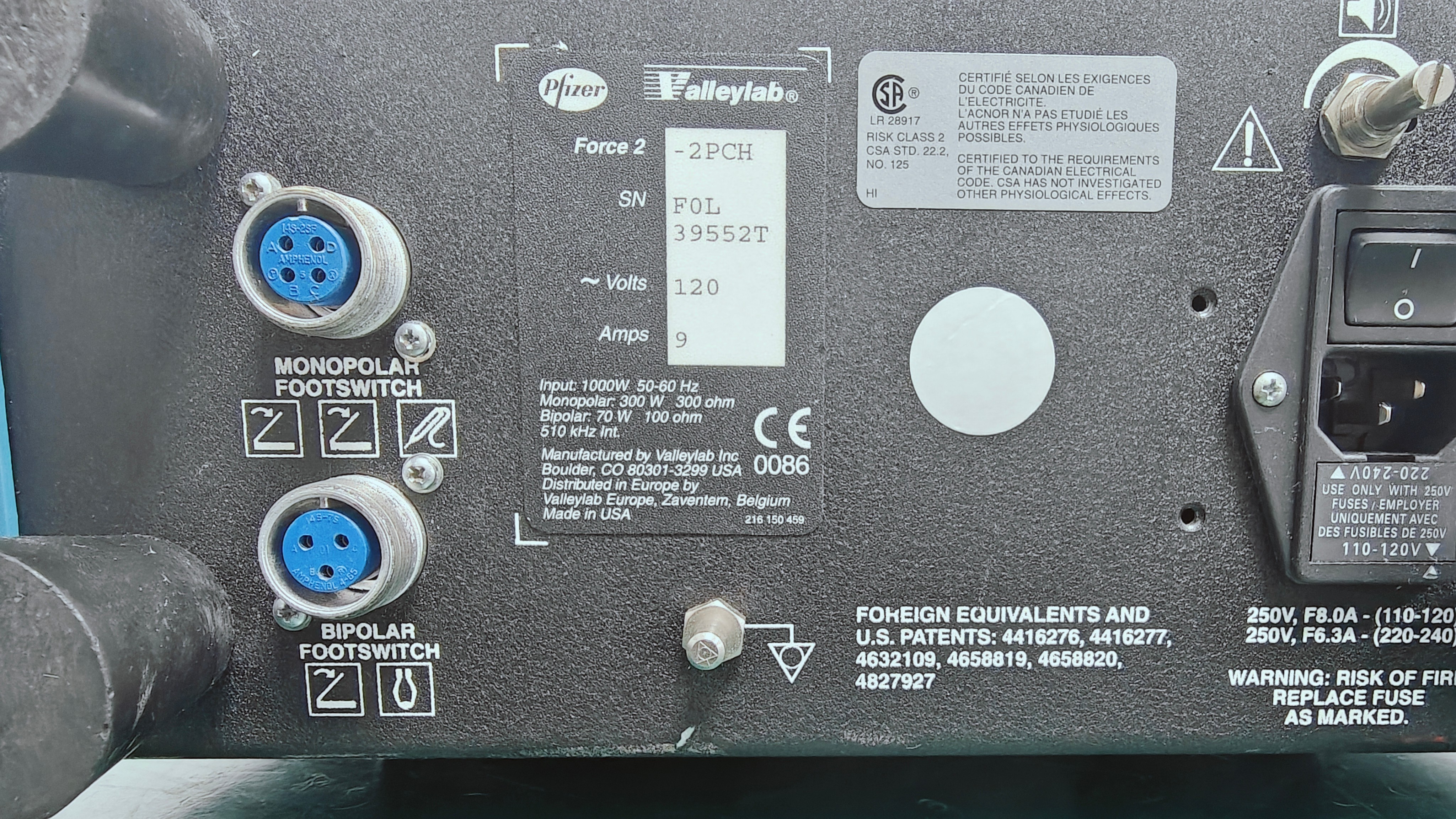 VALLEYLAB FORCE 2