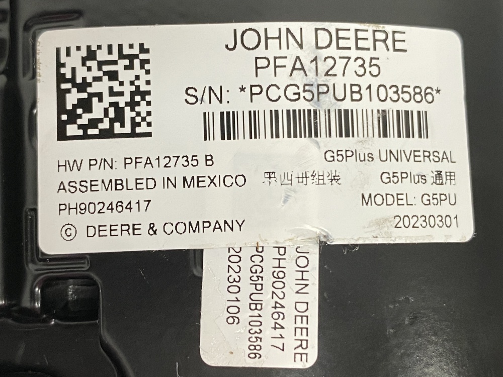Used JOHN DEERE DISPLAY MONITOR PFA12735