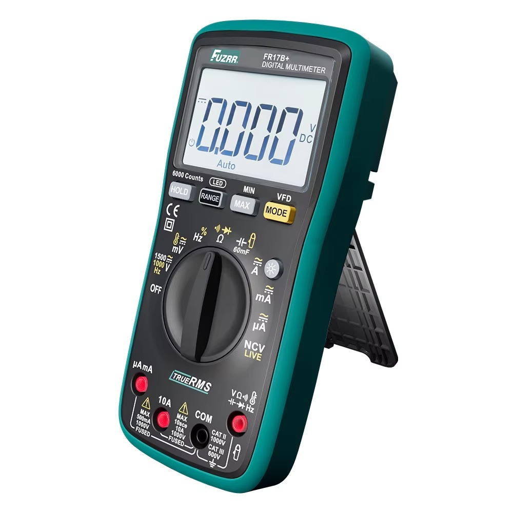 New Box FUZRR  FR17B+ Unit True RMS Auto Range 6000 Counts DC AC 1000V 1500V Handheld Professional Digital Multimeter Tester