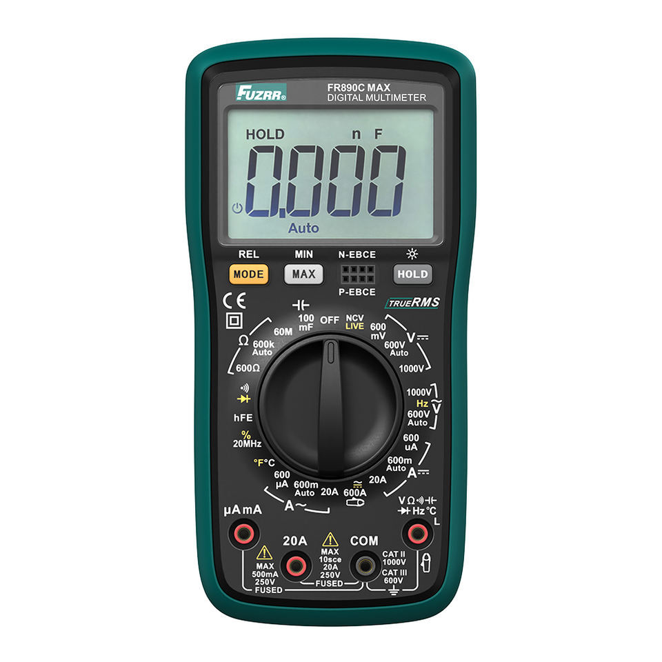 New Box FUZRR FR890D Series 6000 Counts 1000V/20A DC AC Voltmeter Ohm Temperature test Digital Multimeter