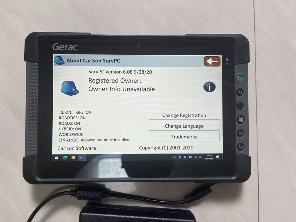 Getac T800G2 data collector with Carlson survce 6.08 Trimble Survey Pro 6.2