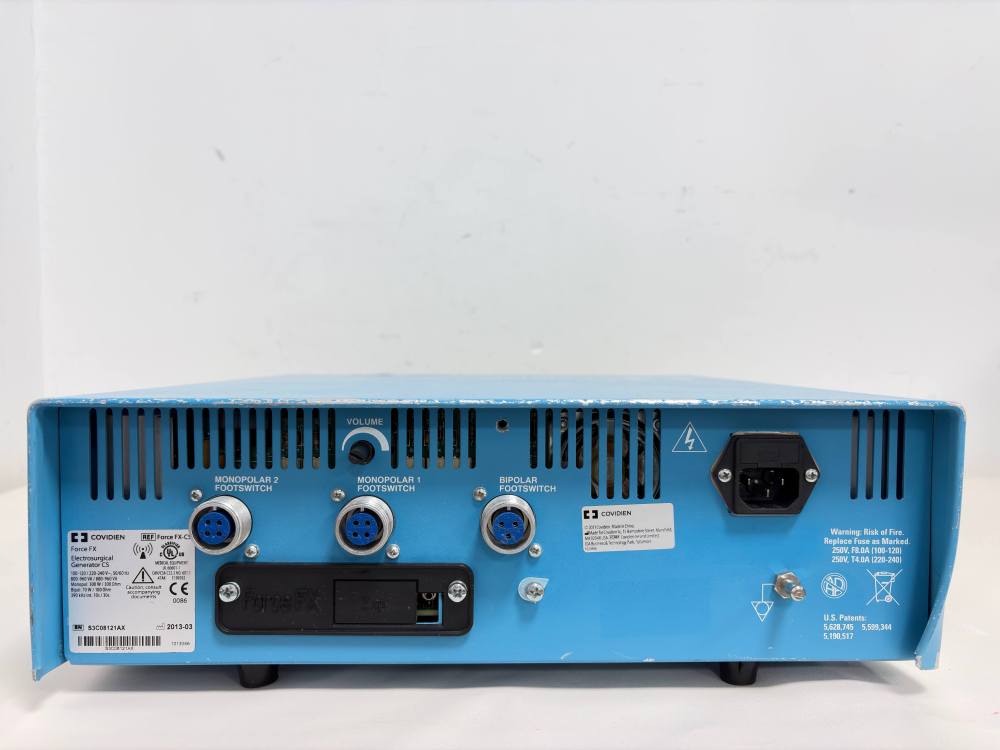 Covidien Force FX-C Identification Label - Serial Number S3C08121AX - Manufactured 2013-03